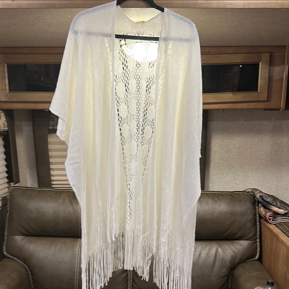 Boho Cream Fringe Kimono